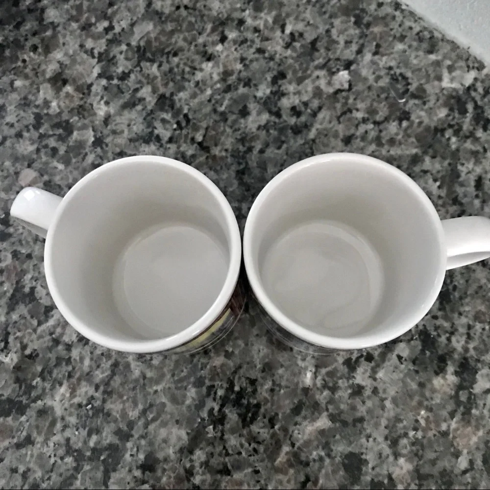 Currier & Ives Winter Farm House Scene Coffee cups